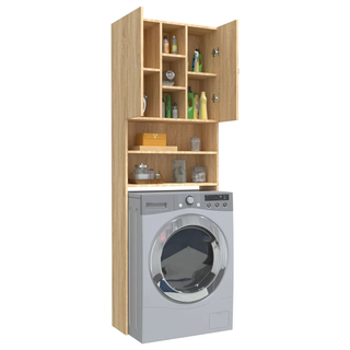 Washing Machine Cabinet Sonoma Oak 64x25.5x190 cm - Giant Lobelia