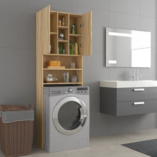 Washing Machine Cabinet Sonoma Oak 64x25.5x190 cm - Giant Lobelia