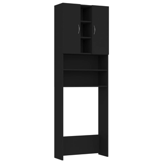 Washing Machine Cabinet Black 64x25.5x190 cm - Giant Lobelia