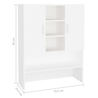 Washing Machine Cabinet White 70.5x25.5x90 cm - Giant Lobelia