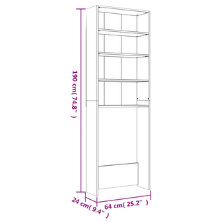 Washing Machine Cabinet Concrete Grey 64x24x190 cm - Giant Lobelia