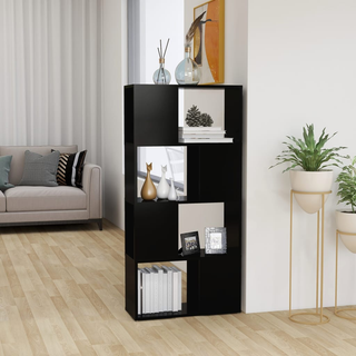 Book Cabinet Room Divider Black 60x24x124.5 cm Engineered Wood - Giant Lobelia