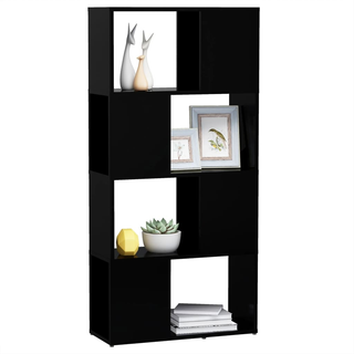 Book Cabinet Room Divider Black 60x24x124.5 cm Engineered Wood - Giant Lobelia