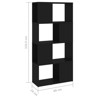 Book Cabinet Room Divider Black 60x24x124.5 cm Engineered Wood - Giant Lobelia