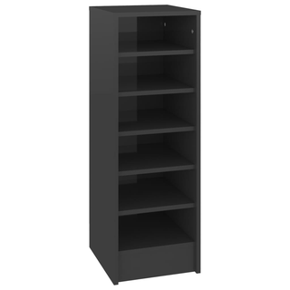 vidaXL Shoe Cabinet High Gloss Grey 31.5x35x92 cm Engineered Wood - Giant Lobelia