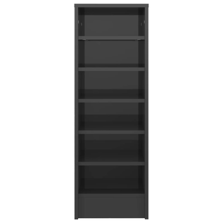 vidaXL Shoe Cabinet High Gloss Grey 31.5x35x92 cm Engineered Wood - Giant Lobelia