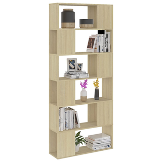 Book Cabinet Room Divider Sonoma Oak 80x24x186 cm Engineered Wood - Giant Lobelia