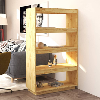 Book Cabinet/Room Divider 80x35x135 cm Solid Pinewood - Giant Lobelia