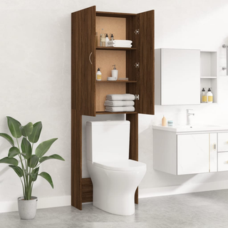 Washing Machine Cabinet Brown Oak 64x25.5x190 cm - Giant Lobelia