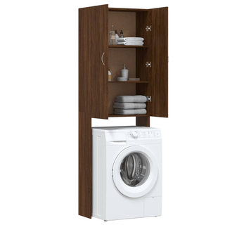 Washing Machine Cabinet Brown Oak 64x25.5x190 cm - Giant Lobelia