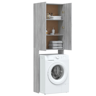 Washing Machine Cabinet Grey sonoma 64x25.5x190 cm - Giant Lobelia