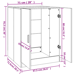 Washing Machine Cabinet Grey sonoma 71x71.5x91.5 cm - Giant Lobelia