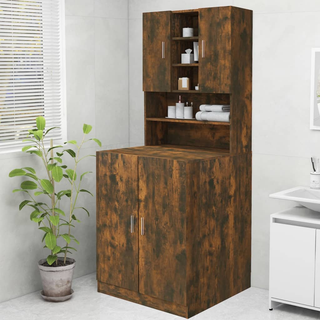 Washing Machine Cabinet Smoked Oak 70.5x25.5x90 cm - Giant Lobelia