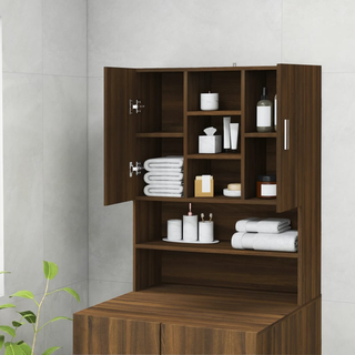 Washing Machine Cabinet Brown Oak 70.5x25.5x90 cm - Giant Lobelia