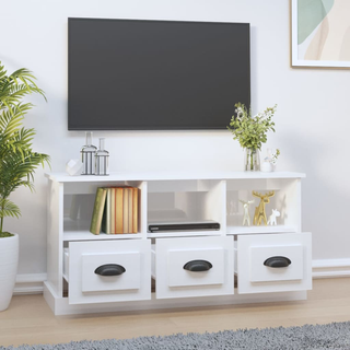 vidaXL TV Cabinet High Gloss White 100x35x50 cm Engineered Wood - Giant Lobelia