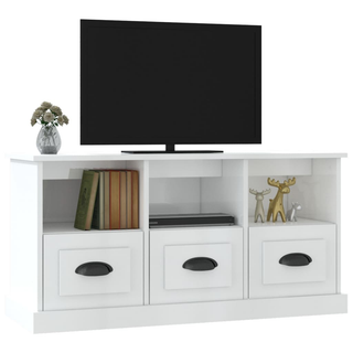 vidaXL TV Cabinet High Gloss White 100x35x50 cm Engineered Wood - Giant Lobelia