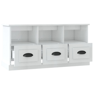 vidaXL TV Cabinet High Gloss White 100x35x50 cm Engineered Wood - Giant Lobelia