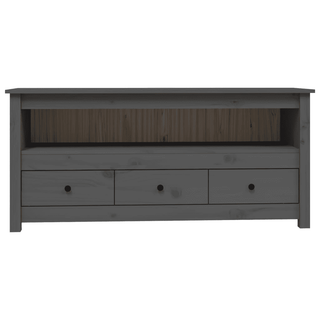 vidaXL TV Cabinet Grey - Farmhouse Style | Solid Wood Pine - Rustic and Functional - Giant Lobelia