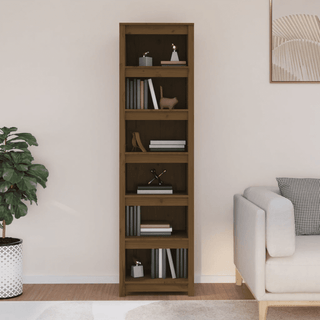 Book Cabinet Honey Brown - Solid Wood Pine | Ample Storage Space | Versatile Shelf - Giant Lobelia