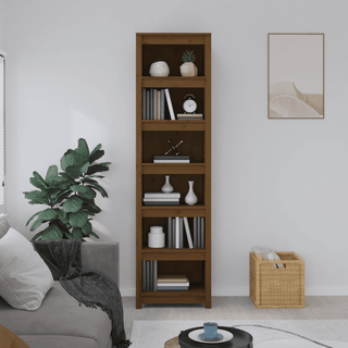 Book Cabinet Honey Brown - Solid Wood Pine | Ample Storage Space | Versatile Shelf - Giant Lobelia