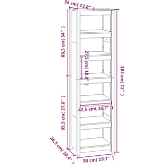 Book Cabinet Honey Brown - Solid Wood Pine | Ample Storage Space | Versatile Shelf - Giant Lobelia