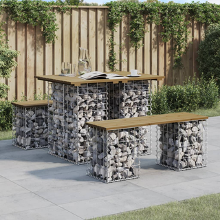 vidaXL Garden Bench Gabion Design 100x70x72 cm Impregnated Wood Pine - Giant Lobelia