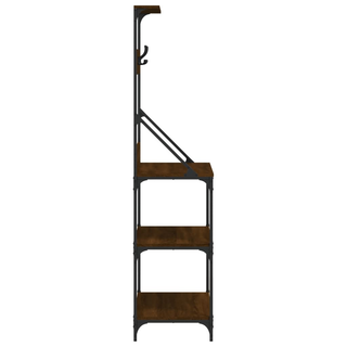 Baker's Rack with Hooks 4-Tier Brown Oak Engineered Wood - Giant Lobelia