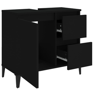 Bathroom Cabinet Black 65x33x60 cm Engineered Wood - Giant Lobelia