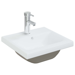 Built-in Basin with Faucet 42x39x18 cm Ceramic White - Giant Lobelia