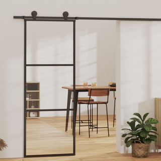 Sliding Door with Hardware Set ESG Glass&Aluminium 76x205 cm - Giant Lobelia