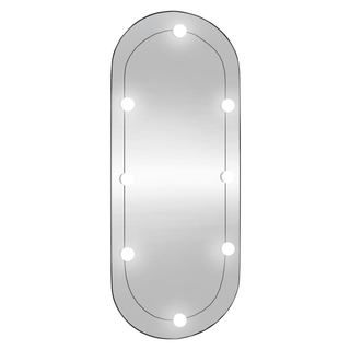 vidaXL Wall Mirror with LED Lights 40x90 cm Glass Oval - Giant Lobelia