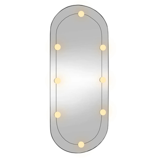 vidaXL Wall Mirror with LED Lights 40x90 cm Glass Oval - Giant Lobelia