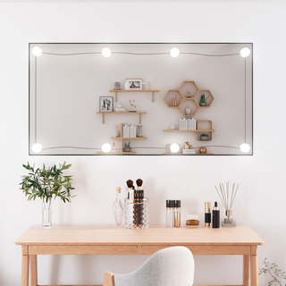 vidaXL Wall Mirror with LED Lights 50x100 cm Glass Rectangle - Giant Lobelia