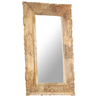 vidaXL Mirror 80x50 cm Solid Mango Wood - Giant Lobelia