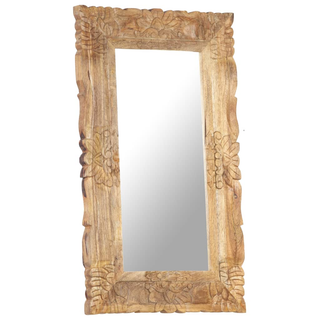 vidaXL Mirror 80x50 cm Solid Mango Wood - Giant Lobelia