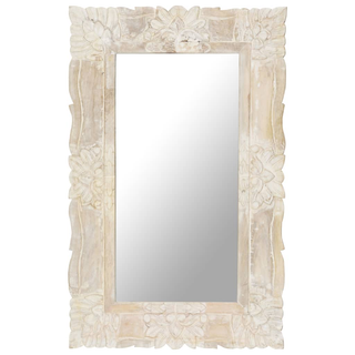 vidaXL Mirror White 80x50 cm Solid Mango Wood - Giant Lobelia