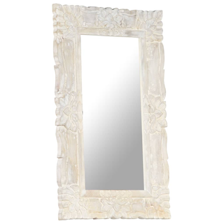 vidaXL Mirror White 80x50 cm Solid Mango Wood - Giant Lobelia