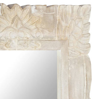 vidaXL Mirror White 80x50 cm Solid Mango Wood - Giant Lobelia