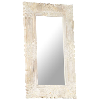 vidaXL Mirror White 80x50 cm Solid Mango Wood - Giant Lobelia