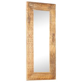 vidaXL Hand-Carved Mirror 110x50x2.5 cm Solid Mango Wood - Giant Lobelia