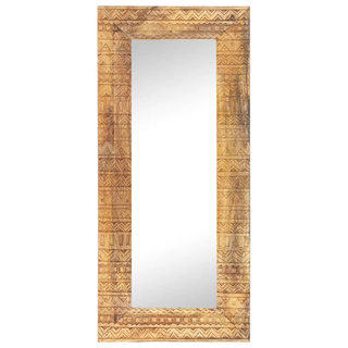 vidaXL Hand-Carved Mirror 110x50x2.5 cm Solid Mango Wood - Giant Lobelia