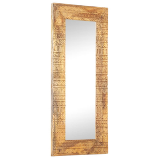 vidaXL Hand-Carved Mirror 110x50x2.5 cm Solid Mango Wood - Giant Lobelia