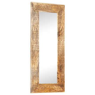 vidaXL Hand-Carved Mirror 110x50x2.5 cm Solid Mango Wood - Giant Lobelia