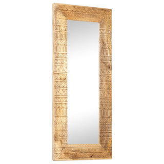 vidaXL Hand-Carved Mirror 110x50x2.5 cm Solid Mango Wood - Giant Lobelia