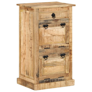 4-Layer Shoe Cabinet with Drawer Solid Rough Mango Wood - Giant Lobelia