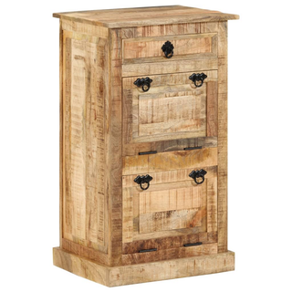 4-Layer Shoe Cabinet with Drawer Solid Rough Mango Wood - Giant Lobelia