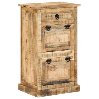 4-Layer Shoe Cabinet with Drawer Solid Rough Mango Wood - Giant Lobelia