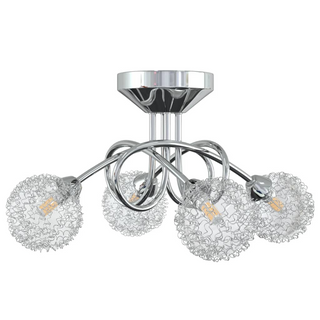 Ceiling Lamp with Mesh Wire Shades for 4 G9 LED Lights - Giant Lobelia