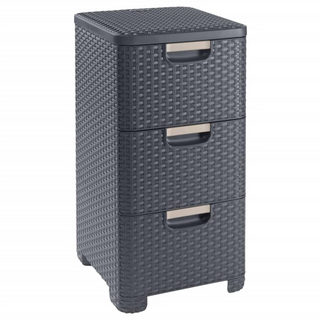 Curver Drawer Cabinet Style 3x14L Anthracite - Giant Lobelia