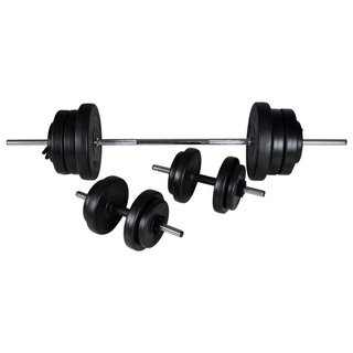 Workout Bench with Weight Rack, Barbell and Dumbbell Set 60.5kg - Giant Lobelia